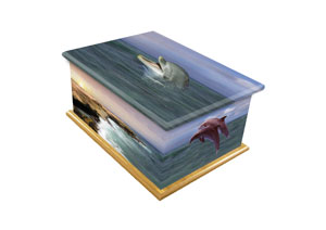 Picture - Dolphins Ashes Casket