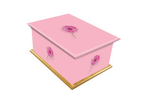Picture - Pink Gerbera Ashes Casket 