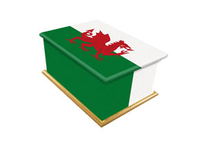 Picture - Welsh Flag Ashes Casket